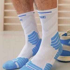 Sports socks Ehot Ace White-Cyan Crew Socks 502381