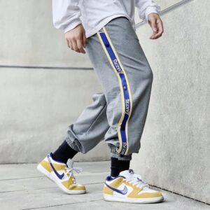 Ehot Lakers Gray Buttons Pants White 501485