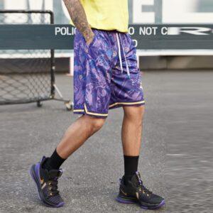 Basketball Shorts Ehot Lakers Print Purple Shorts 490254