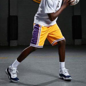 Ehot Lakers Stripe Yellow Shorts 492041