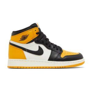 Air Jordan 1 Retro High OG Yellow Toe Sneakers Orange 555088 711