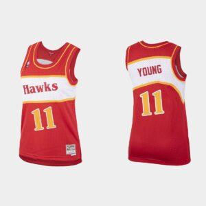 Atlanta Hawks #11 Trae Young Red Hardwood Classics Women's Jersey 517066