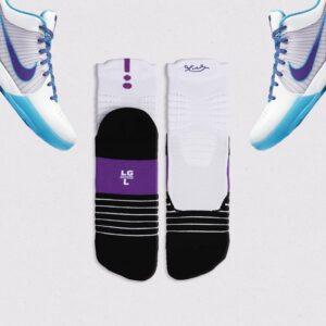 Sports socks Ehot Kobe White-Black Quarter Socks Brown 507646