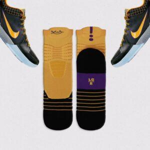 Ehot Kobe Yellow-Black Quarter Socks Black 507698