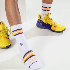 Sports socks Ehot Lakers White Quarter Socks 505275