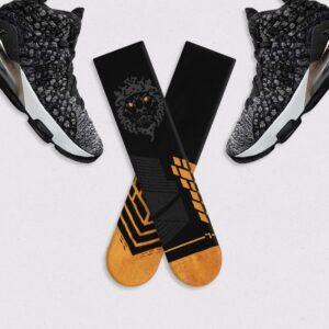 Sports socks Ehot Lion Black Crew Socks 506256