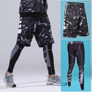 Compression set of shorts and tights Ehot Splash Black Shorts-Tights Set 516334