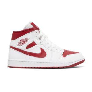 Wmns Air Jordan 1 Mid White Pomegranate Sneakers BQ6472 161