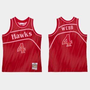 Basketball Jersey 1996-97 Atlanta Hawks #4 Spud Webb Hardwood Red Monochrome Jersey 528103