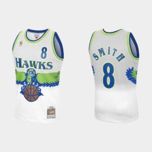 Basketball Jersey 1996-97 Atlanta Hawks #8 Steve Smith Hardwood Classics White Reload 3.0 Jersey 521493