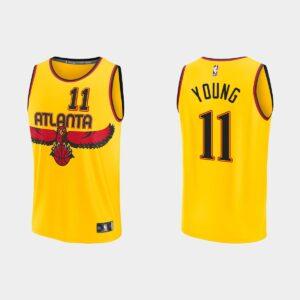 Basketball Jersey 2021-22 Atlanta Hawks #11 Trae Young Replica City Gold Jersey 534502