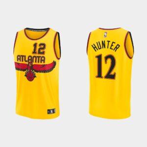 2021-22 Atlanta Hawks #12 De'Andre Hunter Replica City Gold Jersey Basketball Jersey 534556