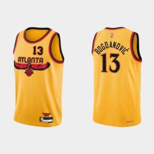 Basketball Jersey 2021-22 Atlanta Hawks #13 Bogdan Bogdanovic 75th Anniversary Gold Jersey 535045