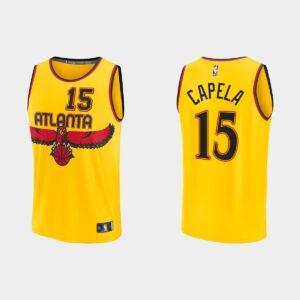 2021-22 Atlanta Hawks #15 Clint Capela Replica City Gold Jersey Basketball Jersey 532397