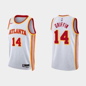 2022-23 Atlanta Hawks Basketball Jersey #14 AJ Griffin Association White Jersey 520198