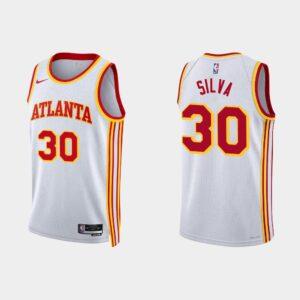 2022-23 Atlanta Hawks Basketball Jersey #30 Chris Silva Association White Jersey Cream 520182