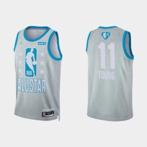 Basketball Jersey 2022 Atlanta Hawks #11 Trae Young Gray 75TH NBA All-Star Jersey 530708