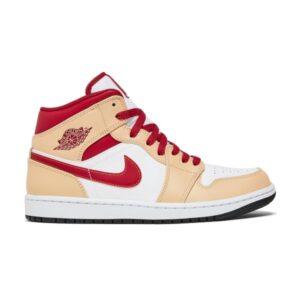 Air Jordan 1 Mid Light Curry Cardinal Red 554724 201