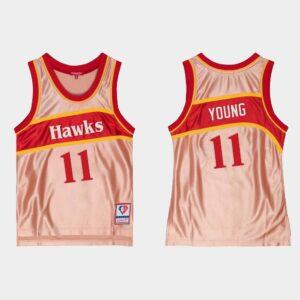 Atlanta Hawks #11 Trae Young 75th Anniversary Rose Gold Jersey Basketball Jersey 529798