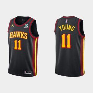 Atlanta Hawks #11 Trae Young Statement Edition Black Jersey White 534459