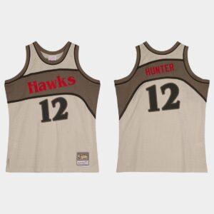 Atlanta Hawks #12 De'Andre Hunter Hardwood Classics Gray Jersey White 530167