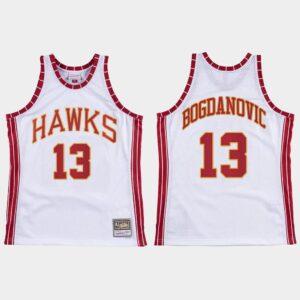 Atlanta Hawks Basketball Jersey #13 Bogdan Bogdanovic Retro Hardwood Classics White Jersey 534412