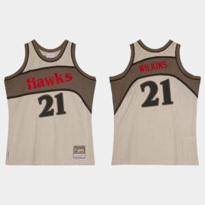 Atlanta Hawks #21 Dominique Wilkins Hardwood Classics Gray Jersey 530678