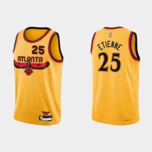 Atlanta Hawks #25 Tyson Etienne NBA 75th Anniversary City Yellow Jersey 527867