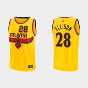 Atlanta Hawks #28 Malik Ellison Replica City Gold Jersey Basketball Jersey 531470