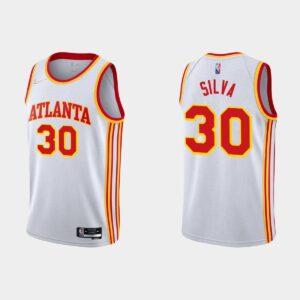 Atlanta Hawks #30 Chris Silva NBA 75th Anniversary Association White Jersey 521045