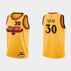 Atlanta Hawks #30 Chris Silva NBA 75th Anniversary City Yellow Jersey 521037