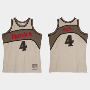 Atlanta Hawks #4 Spud Webb Hardwood Classics Gray Jersey 530222