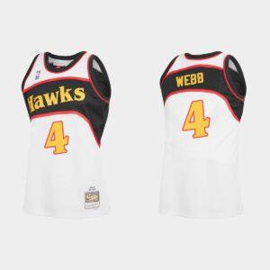 Atlanta Hawks #4 Spud Webb Hardwood Classics Reload 2.0 White Jersey 521099