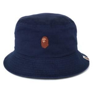 Panama BAPE Ape Head Embroidery Bucket Hat Navy White 535210