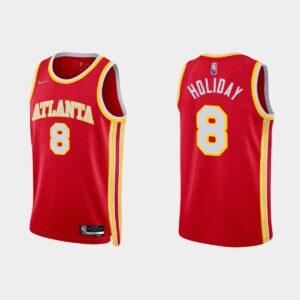 NBA 75th Anniversary Atlanta Hawks #8 Justin Holiday Icon Red Jersey Basketball Jersey 519083