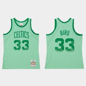 Basketball Jersey 1985-86 Boston Celtics #33 Larry Bird Space Knit Green HWC Jersey Black 550997