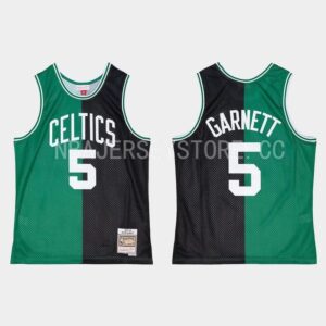 Basketball Jersey 2007-08 Boston Celtics #5 Kevin Garnett Hardwood Classics Black Green Split Jersey Pink 552849