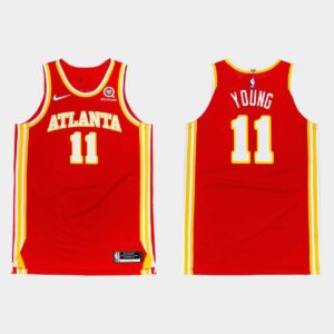 Basketball Jersey 2020-21 Atlanta Hawks #11 Trae Young  Icon Red Jersey Cream 545854