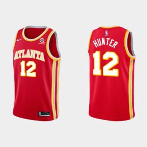 Basketball Jersey 2020-21 Atlanta Hawks #12 De'Andre Hunter Red Icon Jersey Blue 550461