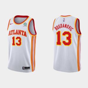 Basketball Jersey 2020-21 Atlanta Hawks #13 Bogdan Bogdanovic White Association Jersey Green 550356