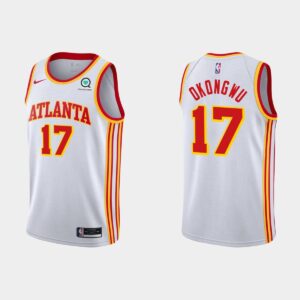 Basketball Jersey 2020-21 Atlanta Hawks #17 Onyeka Okongwu White Association Jersey Cream 550441