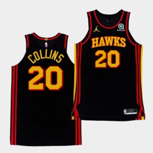 2020-21 Atlanta Hawks #20 John Collins Authentic Statement Black Jersey Basketball Jersey Cream 545818