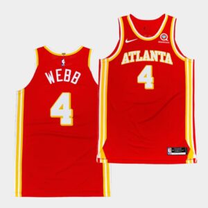 2020-21 Atlanta Hawks #4 Spud Webb Authentic Icon Red Jersey Basketball Jersey 546170