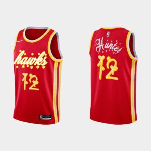 2020 Atlanta Hawks #12 De'Andre Hunter Christmas Night Red Special Jersey Basketball Jersey 540974