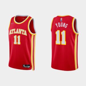 Basketball Jersey 2021-22 Atlanta Hawks #11 Trae Young 75th Anniversary Icon Diamond Red Jersey 535427