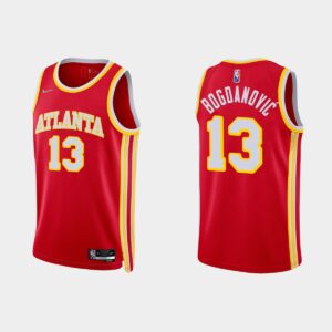 Basketball Jersey 2021-22 Atlanta Hawks #13 Bogdan Bogdanovic 75th Anniversary Icon Diamond Red Jersey 535454