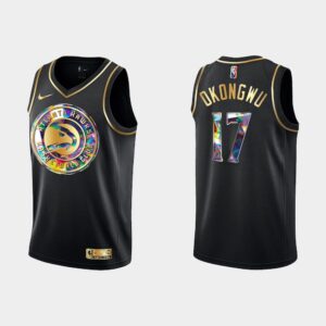 Basketball Jersey 2021-22 Atlanta Hawks #17 Onyeka Okongwu Golden Diamond Black Jersey 536392