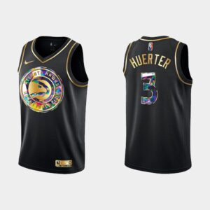 Basketball Jersey 2021-22 Atlanta Hawks #3 Kevin Huerter Golden Diamond Black Jersey 536453