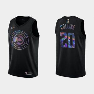 2021 Atlanta Hawks #20 John Collins Holographic Black Jersey Basketball Jersey 545754