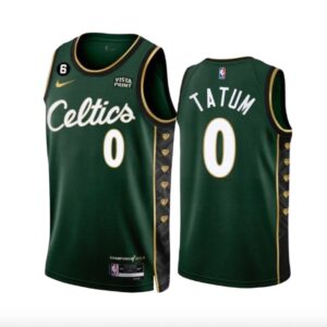 Basketball Jersey 2022-23 Boston Celtics #0 Jayson Tatum Authentic Green City Jersey Black 552440